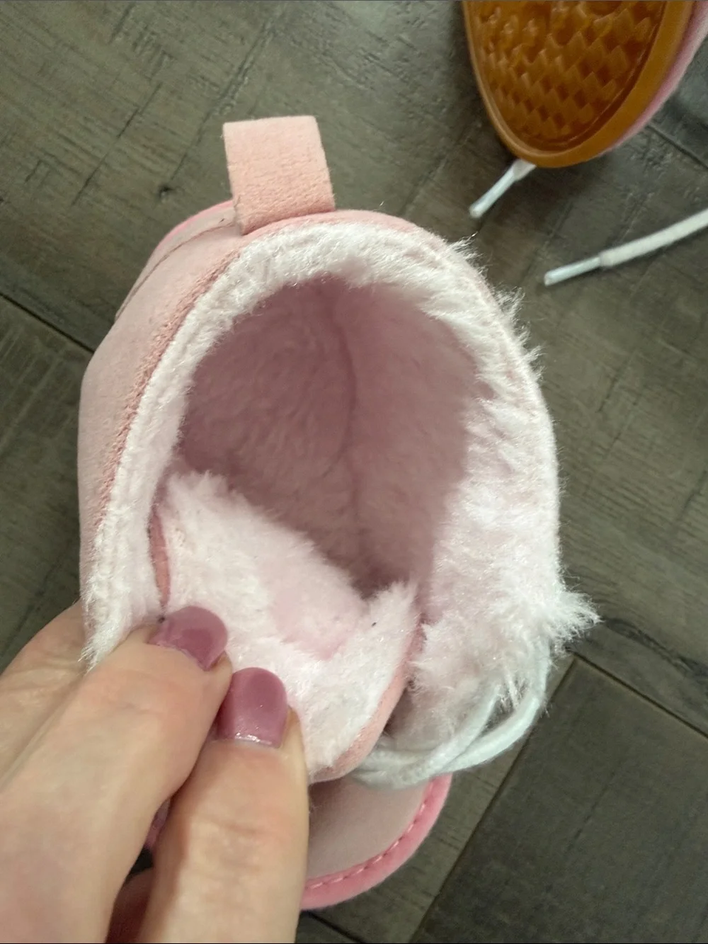 Pink Fleece-Lined Baby Boots - Soft Winter Shoe